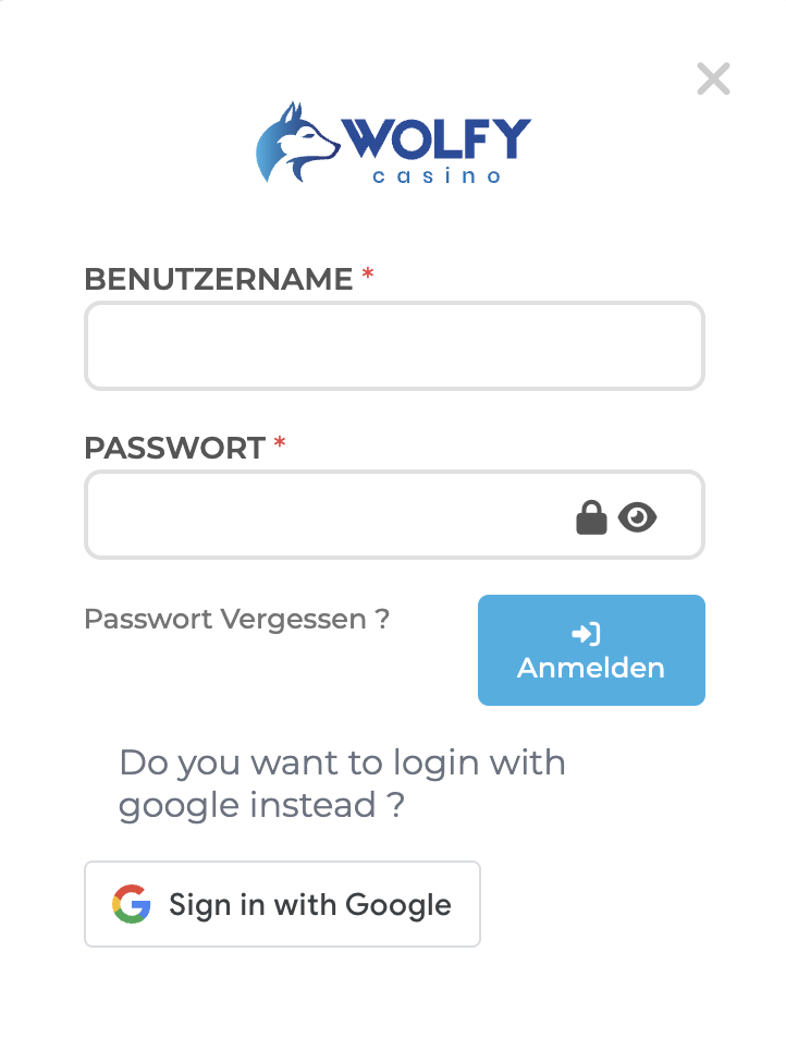 Wolfy mobiel menu